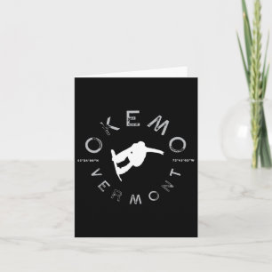 Okemo Mountain Vermont Grafik Vintage Snowboard T Karte