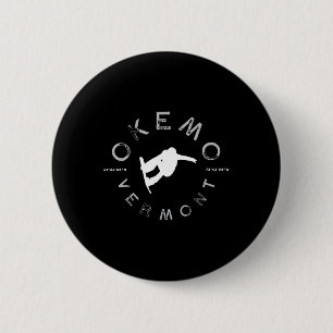 Okemo Mountain Vermont Graphic Vintag Snowboard T Button