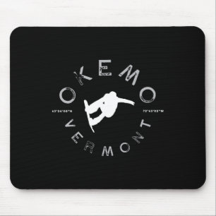 Okemo Mountain Vermont Graphic Vintag Snowboard T Mousepad