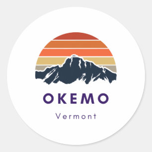 Okemo Vermont Skifahren Snowboarden Wanderer Gesch Runder Aufkleber