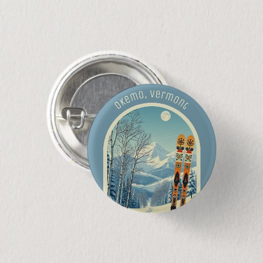 Okemo Vermont Skiurlaub Souvenir Button (Vorne & Hinten)