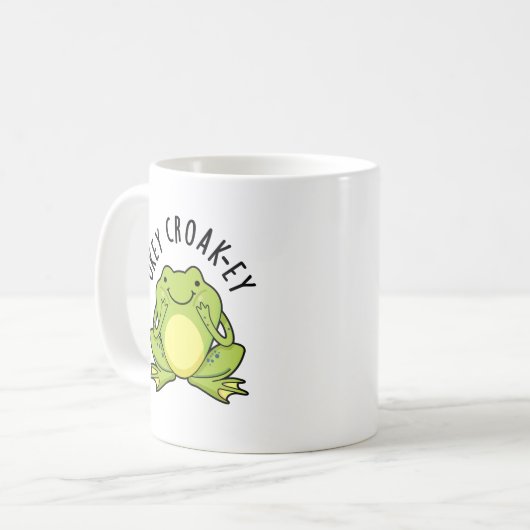 Okey Croak-ey Funny Frog Pub Kaffeetasse (Vorderseite Links)