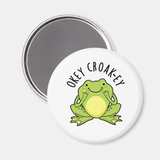 Okey Croak-ey Funny Frog Pub Magnet (Vorderseite/Rückseite)