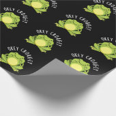 Okey Croak-ey Funny Frog Pun Dark BG Geschenkpapier (Ecke)
