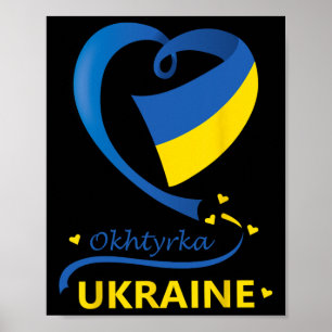Okhtyrka Ukraine Nationalflagge Herz-Emblem Wappen Poster