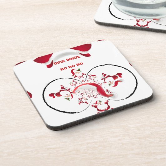 Oki Dokie Santa! Getränkeuntersetzer (Linke Seite)