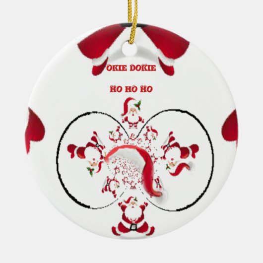Oki Dokie Santa! Keramik Ornament (Vorne)