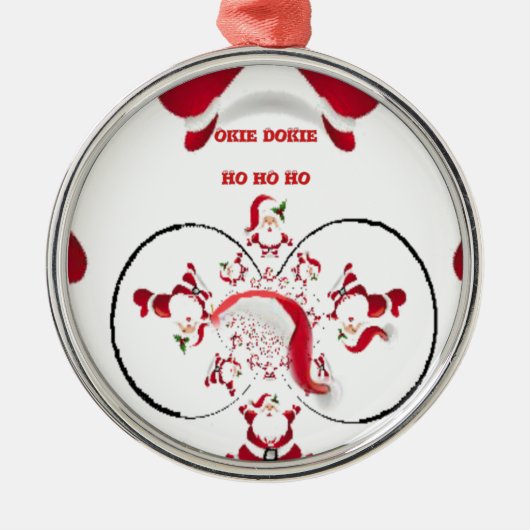 Oki Dokie Santa! Ornament Aus Metall (Vorne)