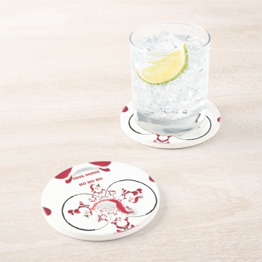 Oki Dokie Santa! Sandstein Untersetzer (Seite)