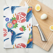 Okianawan-Bingata-Muster Geschirrtuch (Viertel Falte)