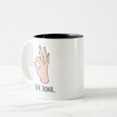 Okie Doke Zweifarbige Tasse (Vorderseite Links)