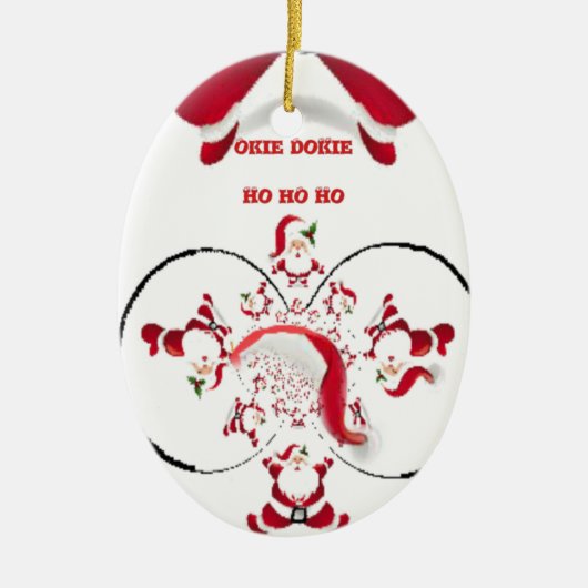 Okie Dokie Hospho Weihnachtsfest Keramikornament (Vorne)