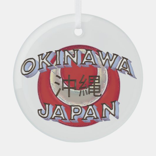 Okinawa Japan Glass Round Ornament (Vorderseite)