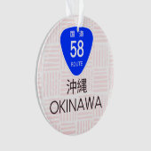 Okinawa Japan Route 58 Island Silhouette Ornament (Vorderseite)