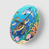 Okinawa-Leben Runde Wanduhr (Winkel)