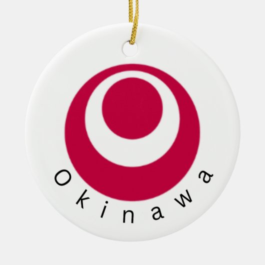 Okinawa-Nationalflagge Keramik Ornament (Vorne)