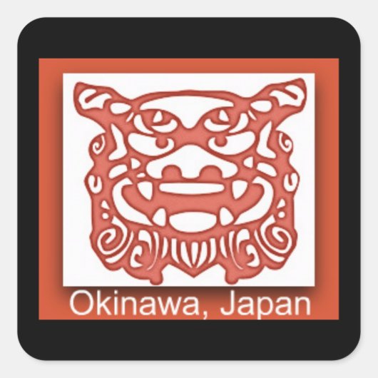 Okinawa-Sticker Quadratischer Aufkleber (Vorderseite)