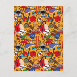 Okinawa Thema uchina Illustration Postcard 沖 縄 Postkarte