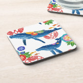 okinawan bingata Art-Muster-Untersetzer Getränkeuntersetzer (Linke Seite)