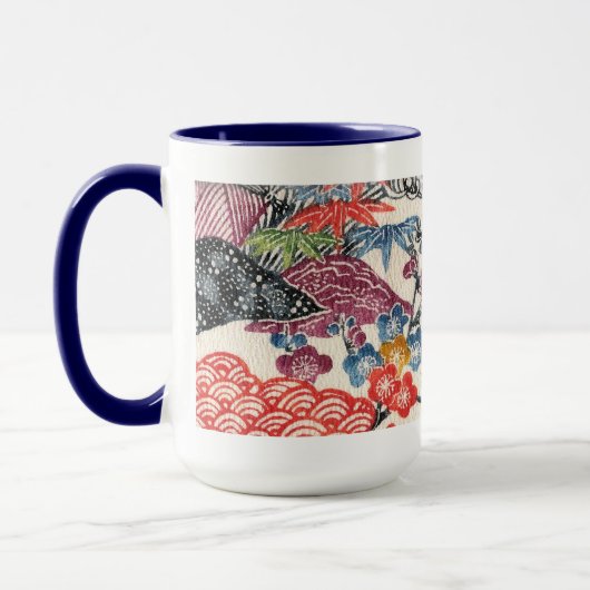 Okinawan Bingata Gewebe Tasse (Links)