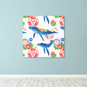 Okinawan-Bingata-Muster-Kunstdruck Leinwanddruck (Insitu (Holzboden))