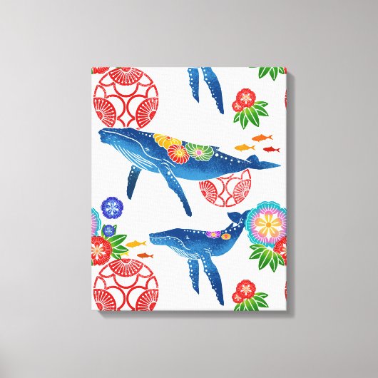 Okinawan-Bingata-Muster-Kunstdruck Leinwanddruck (Vorderseite)