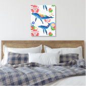 Okinawan-Bingata-Muster-Kunstdruck Leinwanddruck (Insitu (Schlafzimmer))