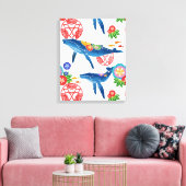 Okinawan-Bingata-Muster-Kunstdruck Leinwanddruck (Insitu (Wohnzimmer))