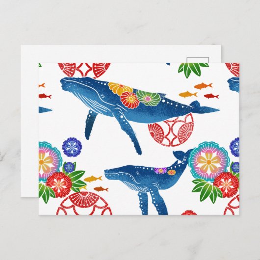 Okinawan-Bingata-Muster-Postkarten Postkarte (Vorne/Hinten)