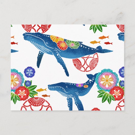 Okinawan-Bingata-Muster-Postkarten Postkarte (Vorderseite)