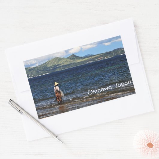Okinawan Fisherman Rechteckiger Aufkleber (Umschlag)