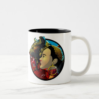 Okira mit der Haustier-Tasse Zweifarbige Tasse