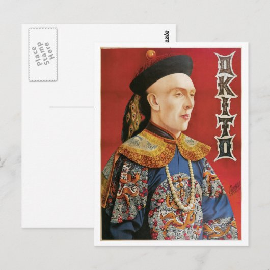 Okito ~ Vintager Magier Postkarte (Vorne/Hinten)