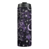 Okkulter gotischer Mond und Pentagramme Thermosbecher (Vorderseite)