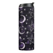 Okkulter gotischer Mond und Pentagramme Thermosbecher (Nach links gedreht)