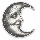 Okkulter Gotischer Viktorianischer Mond mit Gesich Aufkleber (Vorderseite)