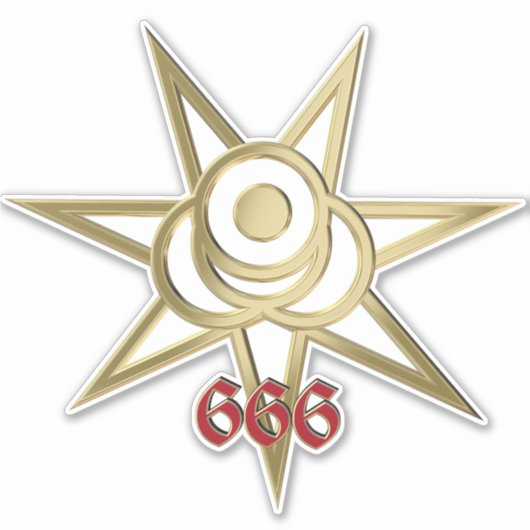 Okkulter Septagramm Aufkleber (Vorderseite)