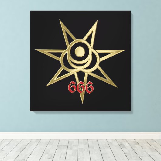 Okkulter Septagramm Leinwanddruck (Insitu (Holzboden))