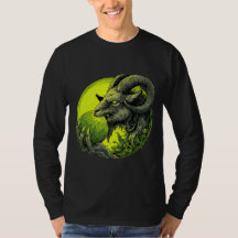 Okkultes Baphomet Grün Orb Langarmshirt