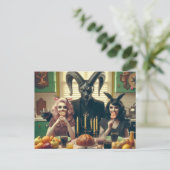 Okkultes Ostern Vintage Süßigkeiten Abendessen Postkarte (Stehend Vorderseite)