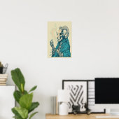 Okkultes Rauchendes Widder-Schädel-Poster Poster (Heimbüro)