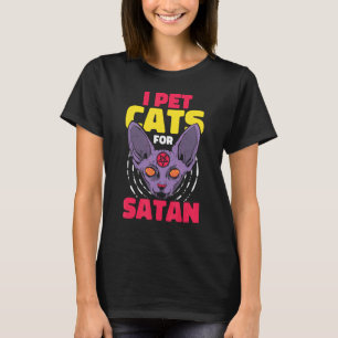 Okkultes und Satanisches Pentagramm Baphomet Katze T-Shirt