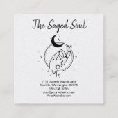 Okkultierhand und Mond Quadratische Visitenkarte (Rückseite)