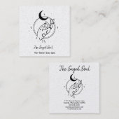 Okkultierhand und Mond Quadratische Visitenkarte (Vorne/Hinten)