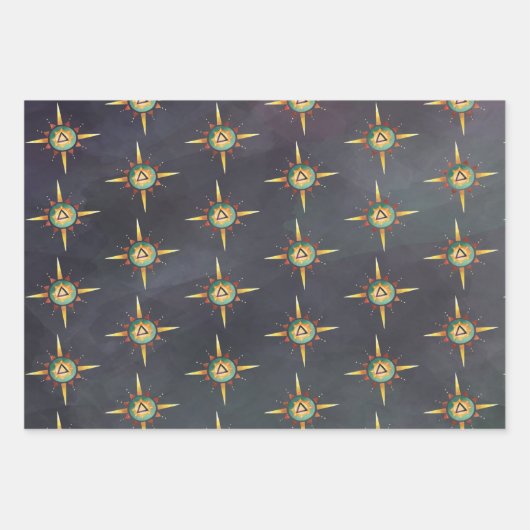 Okkultisierter Sonnenplanet und Regenbogen Geschenkpapier Set (Vorderseite)