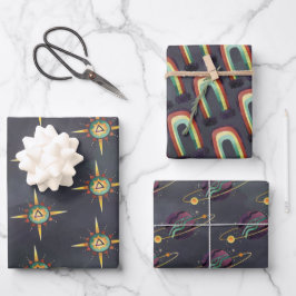 Okkultisierter Sonnenplanet und Regenbogen Geschenkpapier Set