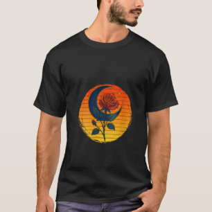Okkultismus-Halbmond-Rose-Gothik-Okkultismus Damen T-Shirt