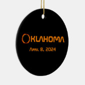 Oklahoma 2024 Gesamtsolare Keramik Ornament (Rechts)