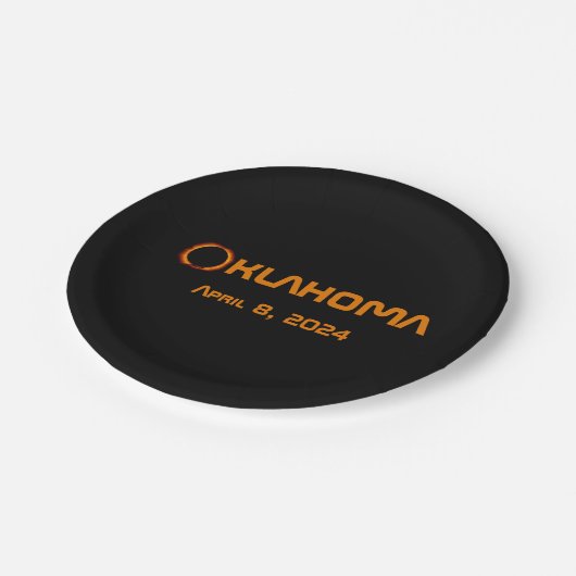Oklahoma 2024 Gesamtsolare Pappteller (Schrägansicht)