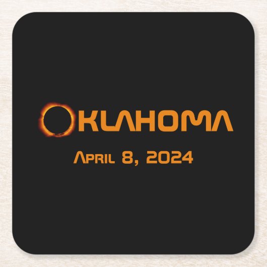 Oklahoma 2024 Gesamtsolare Rechteckiger Pappuntersetzer (Vorderseite)